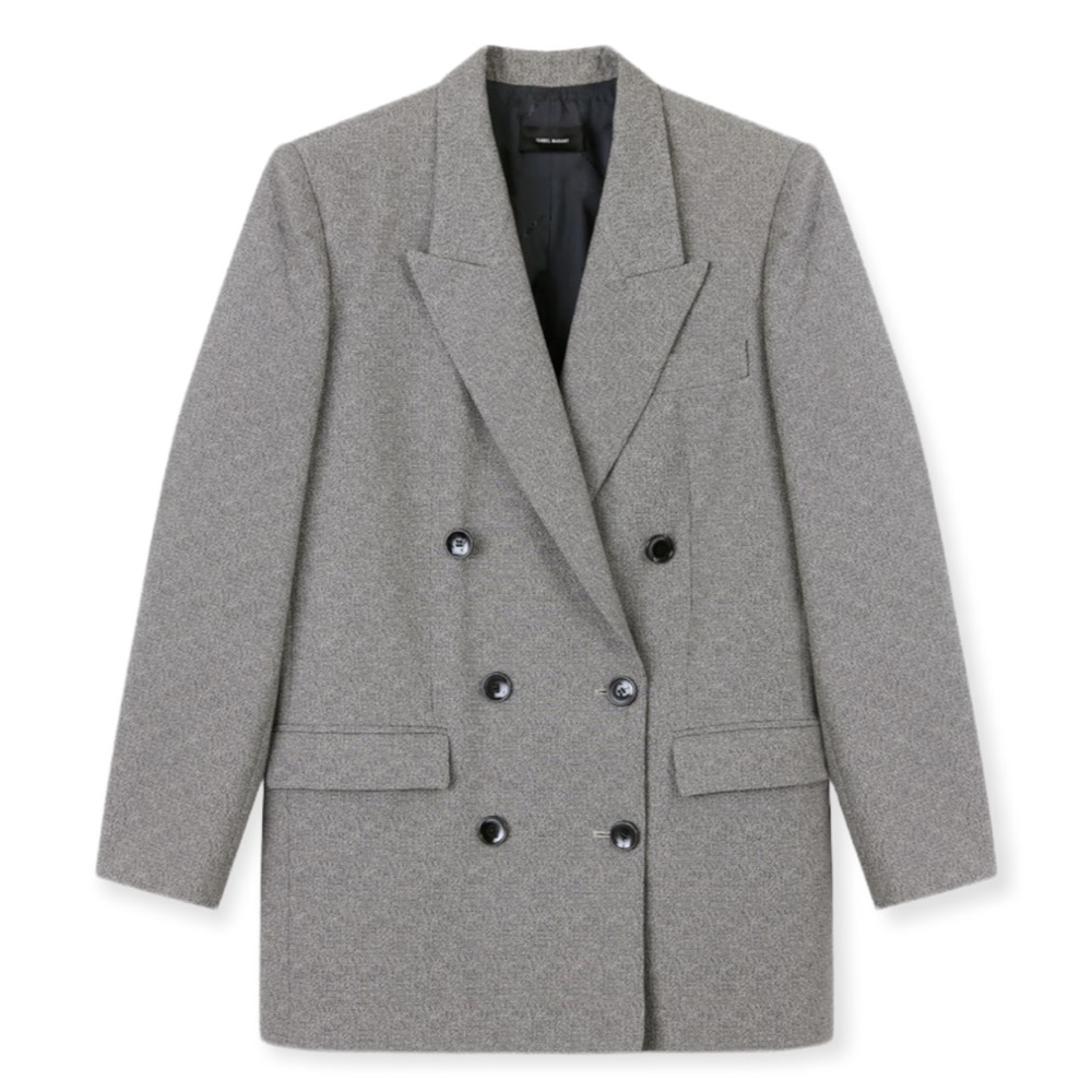 $1280 Isabel Marant Grey Double Breasted Blazer Size 34 - Picture 12 of 16